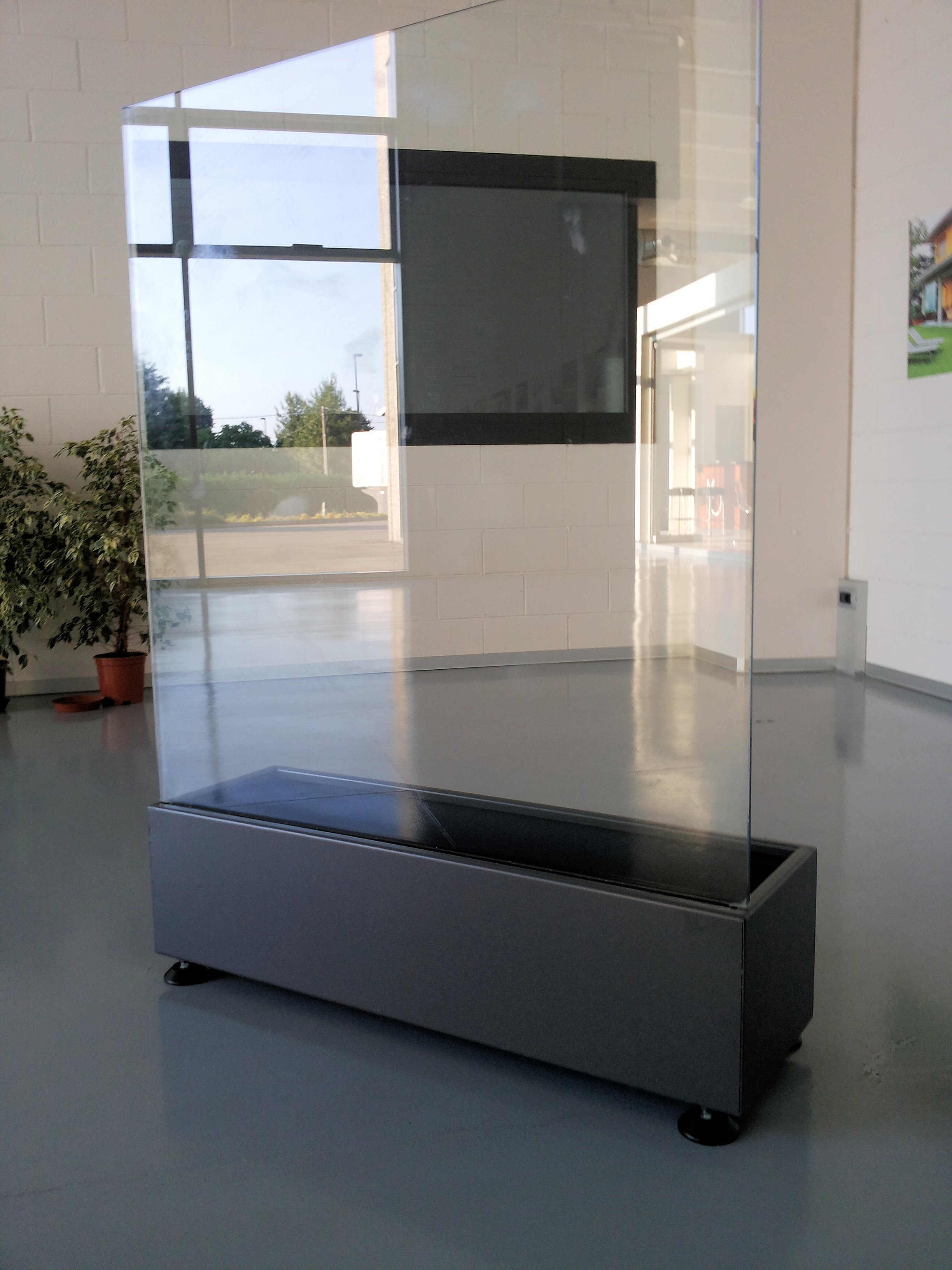 Paravento in vetro fisso mod. Flower